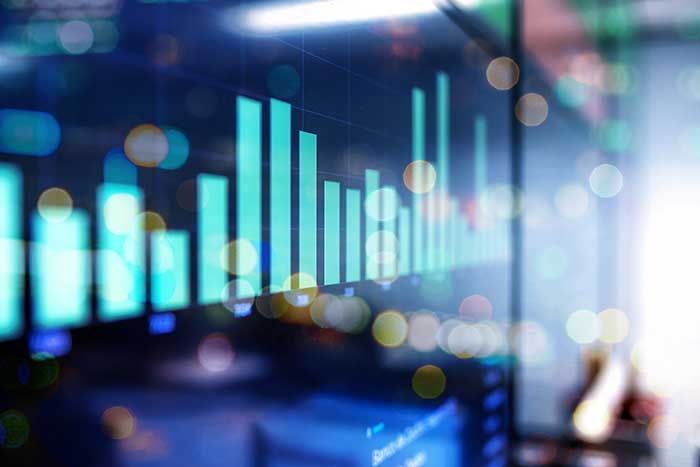 vibrant chart board with business data